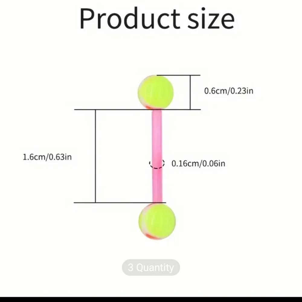 🌞3Pcs Mixed Color Acrylic Rod Tongue. - Picture 3 of 4